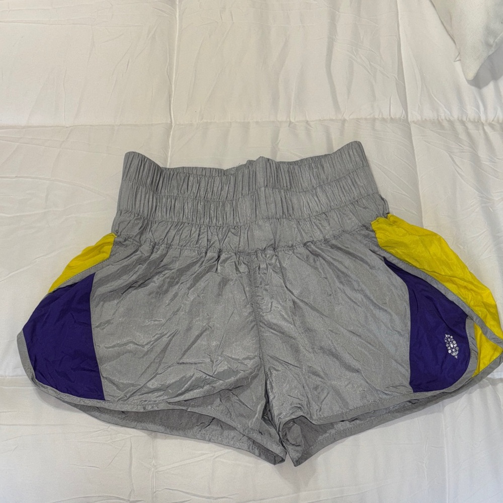FP Movement Gray Shorts with Yellow and Purple Accents